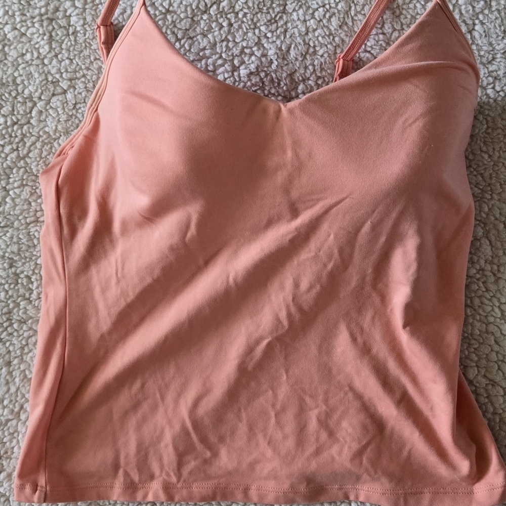 New York & Company Women's Peach Fitted Bra Top Camisole